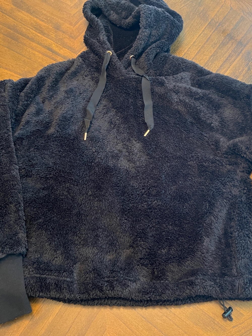 Junior New Black Sherpa Hoodie - Old Navy Cozy Pullover